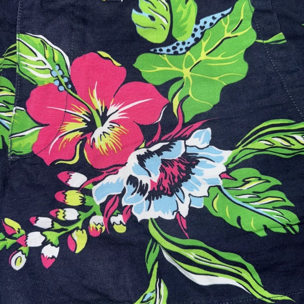 Polo Ralph Lauren Blue Pink Green Linen Cotton Blend Floral Print Shorts - Picture 3 of 6
